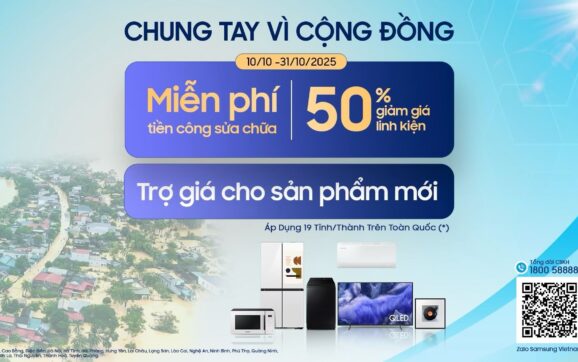 Samsung triển khai chương trình hỗ trợ khách hàng bị ảnh hưởng bởi mưa lũ