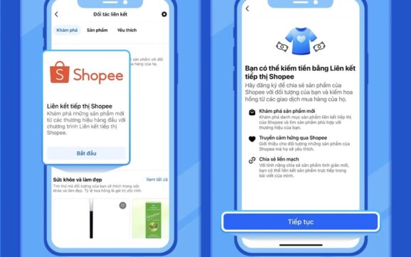 Shopee mở affiliate trên Facebook