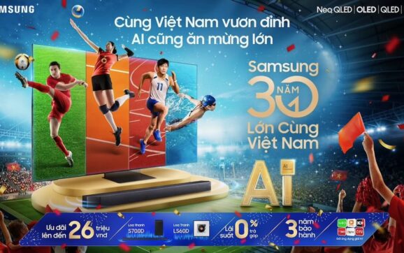 Samsung triển khai chương trình khuyến mại mùa SEA Games cho dòng AI TV, ưu đãi tối đa 26 triệu đồng